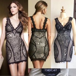 Bebe Barbarella Black Lace Dress